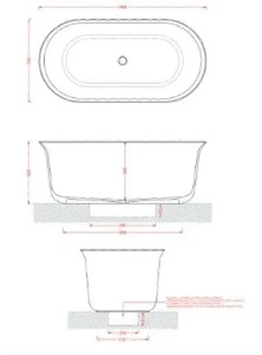 Ванна отдельностоящая Artceram Petite 1400 700 525 Living Tec