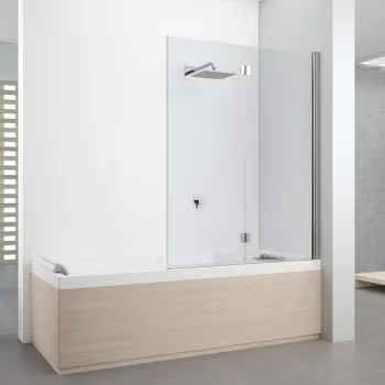 Шторка на ванну Novellini Young 120x151,6см, правая DX, стекло прозрачное, профиль хром, Y21BSV120D-1K