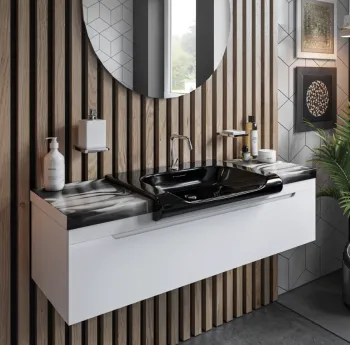 Раковина Kerasan Inka Project 60x40x35,5 с 1 отверстием под смеситель, nero lucido 341104*1