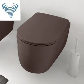 Унитаз подвесной Kerasan Nolita 531575 смыв Tornado, с креплениями WB9N, Бургундский матовый