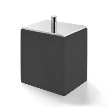 3SC BeMood Black Контейнер с крышкой настольный 10хh12,5х8 см, цвет черный/хром