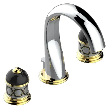 Смеситель для раковины THG Duomo U4E-F05-151 никель/золото