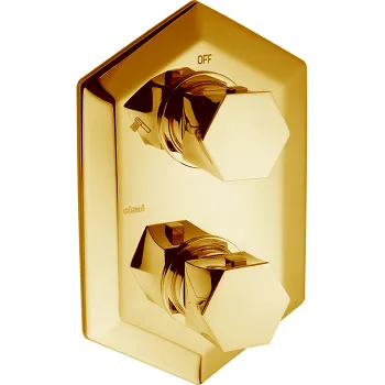 Cмеситель для душа Cisal Cherie термостат, 2 положения, золото CE01910024