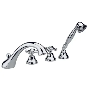 Смеситель на борт ванны Nicolazzi Nuova Brenta на 4 отверстия, с душевой лейкой, излив: 200мм, хром 2504CR