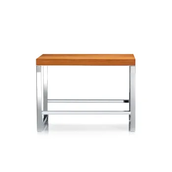 Скамейка с полкой Decor Walther Wood SO 60x30x44 сталь полированная/светлый бук 927086