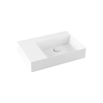 Раковина подвесная Azzurra Elegance Squared 60х45см без отв. под смеситель, левая, белый ELLP06545LQ0BI/(EQA65 SX bi)*0