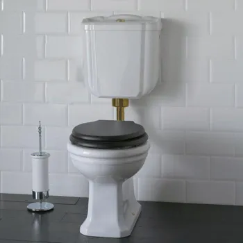 Унитаз напольный Globo Paestum BA009br с низким бачком, трубой и механизмом, белый/бронза