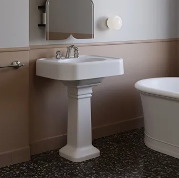 Раковина Devon&Devon Blues 71х24х56,5 cм. из WHITE TEC PLUS на 3 отв под смеситель белый можно комплектовать пьедесталом BLUESCOL_WTP BLUESLG_WTP3FBI