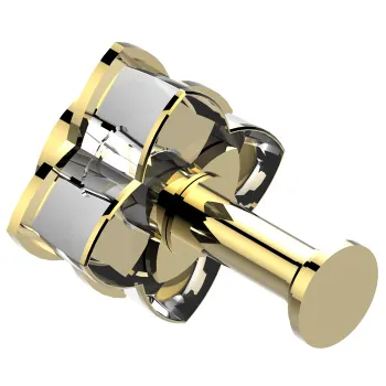 Крючок одинарный THG Petale De Cristal Clair Lisere Dore U6E-F01-517 полированное золото
