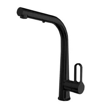 Смеситель для кухни Fima Carlo Frattini Kitchen на 1 отверстие, с выдвижной лейкой Skinny, чёрный матовый F7026NS