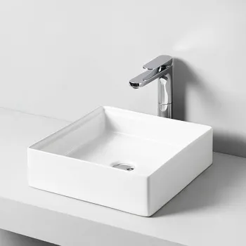 Раковина накладная Artceram Scalino 38x38, без отв., матовый белый SCL001 05 00