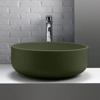 Раковина накладная Kerasan Ciotola с2 D46, H17, без перелива, Verde muschio 430211