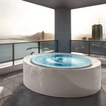 Минибассейн Gruppo Treesse Fusion Spa 200 2000x670, Г/М, нагреватель 3kw, фильтр песок, хромо-wя, озон. дезинф. внешняя панель VTR, белый V8610XBN820S000L