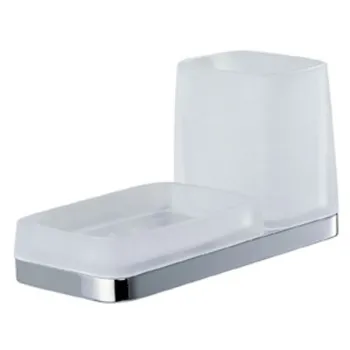 Мыльница со стаканом Colombo Time подвесная, хром/матовое стекло W4272.CR-VAN