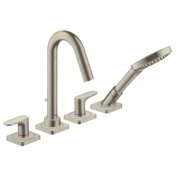 Axor Citterio M Смеситель на борт ванны, на 4 отв., с ручным душем, цвет: шлифованный никель 3444482