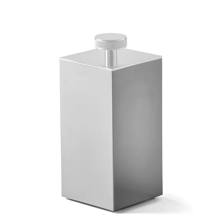 3SC Metal Quadra Баночка универсальная, 7х7хh16см, с крышкой, настольная, цвет: белый матовый ME48ABO