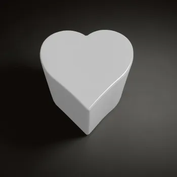 Столик декоративный на стальной основе Kerasan Artwork CUORI, 50х50х41, белый глянцевый 4714K1