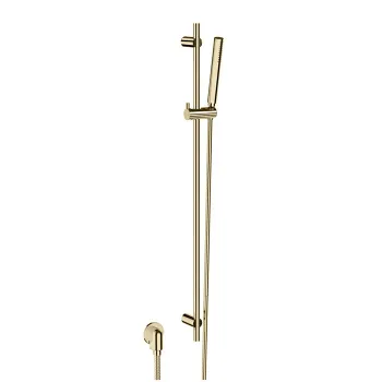 Душевой комплект с ручным душем Stella Bamboo штангой, подводом воды и шлангом, Brushed nickel PVD UN 03103 PV05
