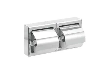 Держатель для 2 рулонов туалетной бумаги с крышкой из нержавеющей стали глянцевый Nofer 05008.B