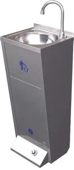 Умывальник Nofer компактный с пьедесталом и кнопкой для включения подачи воды 13044.MINI