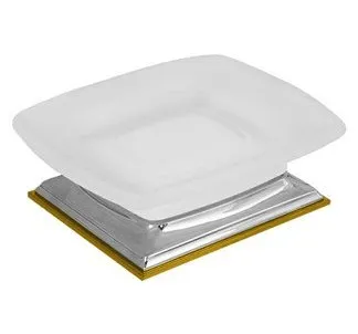 Мыльница настольная Colombo Portofino хром/матовое стекло/золото B3242.CR2-VAN