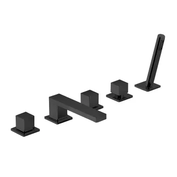 Смеситель на борт ванны Fantini Mint на 5 отверстий, с ручн душем, черный матовый 34 13 F165