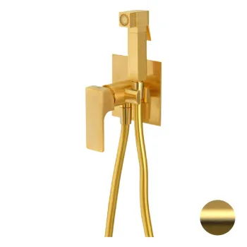 Смеситель с гигиеническим душем Remer Absolute золото брашированное AU65BG