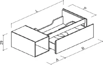 Тумба под раковину Brenta Fly 130 см подвесной дерево 2 ящика с полкой (FL430.130.100.49.W)