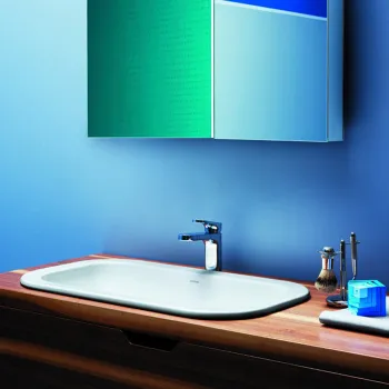 Раковина встраиваемая на столешн. без отв. под смеситель Azzurra Glaze 69x38см, белый GLLI06938000BI (GLZ 69x38/IN bi)