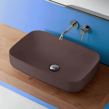 Раковина накладная Kerasan Tribeca 60х38, h 15, Borgogna matt 514175*0 Borgogna matt