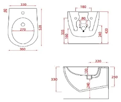 Биде Artceram File 2 0 520 360 330