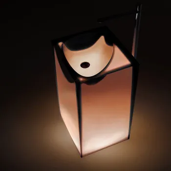 Раковина Antonio Lupi Astro 50х45х85, без отв., слив в пол, с дон. клапан, сифоном и трубой слива, Cristalmood, Ginger А0002451404