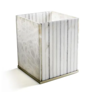 3SC RIGATO Урна 20хh25х20 см, цвет алебастр/золото