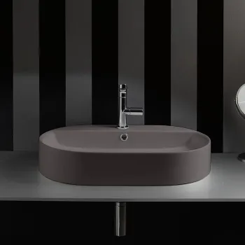 Раковина-чаша Kerasan Ciotola 65х40хh12, с 1отв, с переливом, Ferro matt 028589 Ferro matt *1