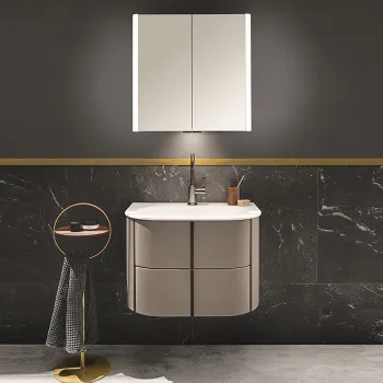 Комплект мебели Burgbad Lavo 2.0 72х49.5х49.2см., 2 ящика, раковина Velvet с сифоном, с 1 отверстием для смесителя, ручки черные, подвесной, цвет: Basaltgrau Matt