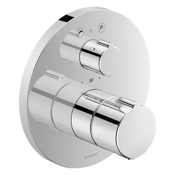 Duravit C.1 Смеситель термостатический для ванны скрытого монтажа (наружная часть круг) с запорным переключателем, цвет: хром