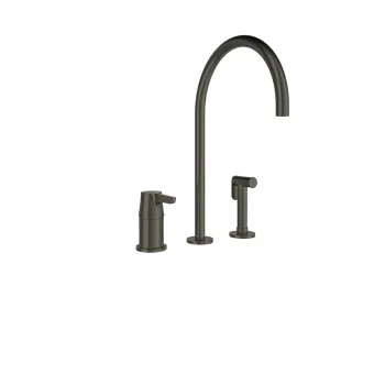 Смеситель для раковины Ramonsoler Adagio с выдвижным шлангом на три отверстия графит 914103GR