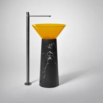 Раковина на пьедестале Antonio Lupi Albume 48х65, без отв., Cristalmood, Ambra/Nero Marquinia А0002423370