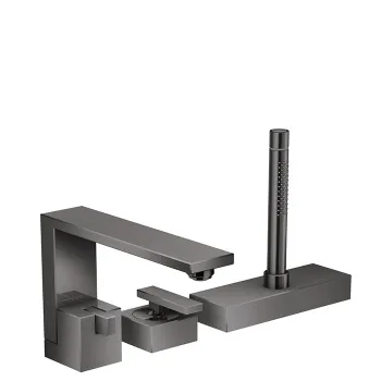 Axor Edge Смеситель на борт ванны, на 3 отв., с ручным душем, излив 210мм, цвет: черный 46430330