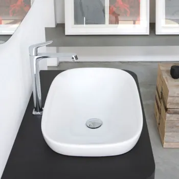 Раковина Globo Genesis 60х40х15 см, без отв., встраиваемая сверху, белый GE042.BI*0