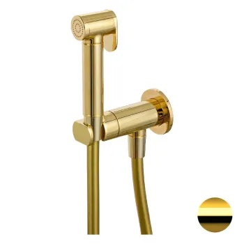 Смеситель с гигиеническим душем Remer X-style Minimal золото глянцевое N64WDO