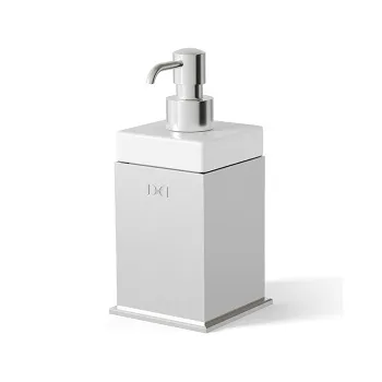 Дозатор жидкого мыла настольный Devon&Devon Cube белый/хром CUBE330CR
