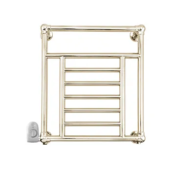 Полотенцесушитель электрический Devon&Devon Jupiter 660x685x143 мм. термостат белый слева светлое золото PRJ3ELSX/BI