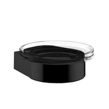 Держатель для мыла стеклянная часть прозрачное стекло Emco Flow черный, 2730 133 00