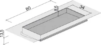 Раковина Brenta D-Line 80х34 см из композита Solid Surface встраиваемая снизу с щелевым сливом DLN0510
