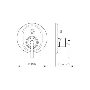 Смеситель для душа Nicolazzi  Внешняя часть встраиваемого с переключате 3796EXTCR29M