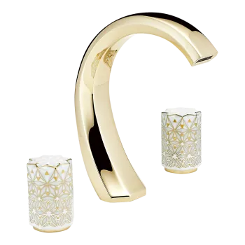 Смеситель для раковины THG Nihal Porcelaine Ivoire U2N-F30-151 soft gold