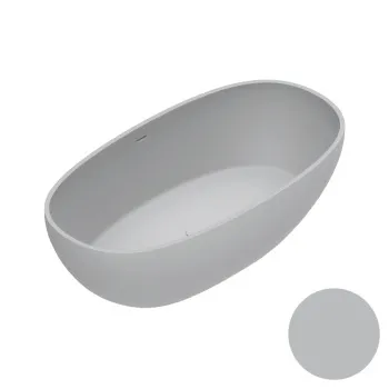 Ванна из искусственного камня 176×91 h52 Catalano Vasche Solid со слив-переливом Cemento satinato 7239020023