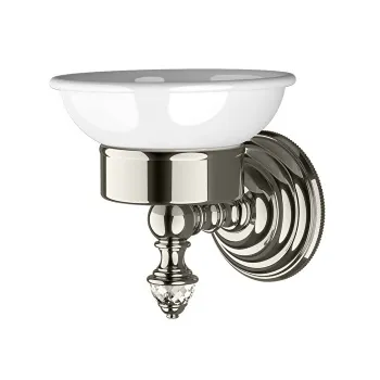 Мыльница подвесная Devon&Devon Diamond белая керамика никель блестящий WHD501NKBI