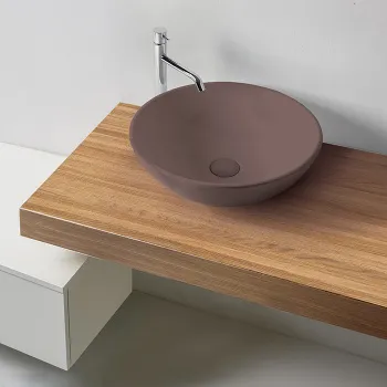 Раковина накладная Kerasan Ciotola с3 D46, H15, без перелива, Borgogna matt 430375 Borgogna matt *0